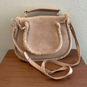 Urban Expressions Crossbody Bag w/Sherpa Fleece Details